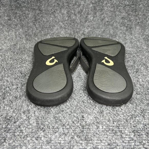 OluKia Ho‘opio Sandals Women's 9 Black Athletic Beach Summer Comfort Flip Flops - Picture 11 of 12